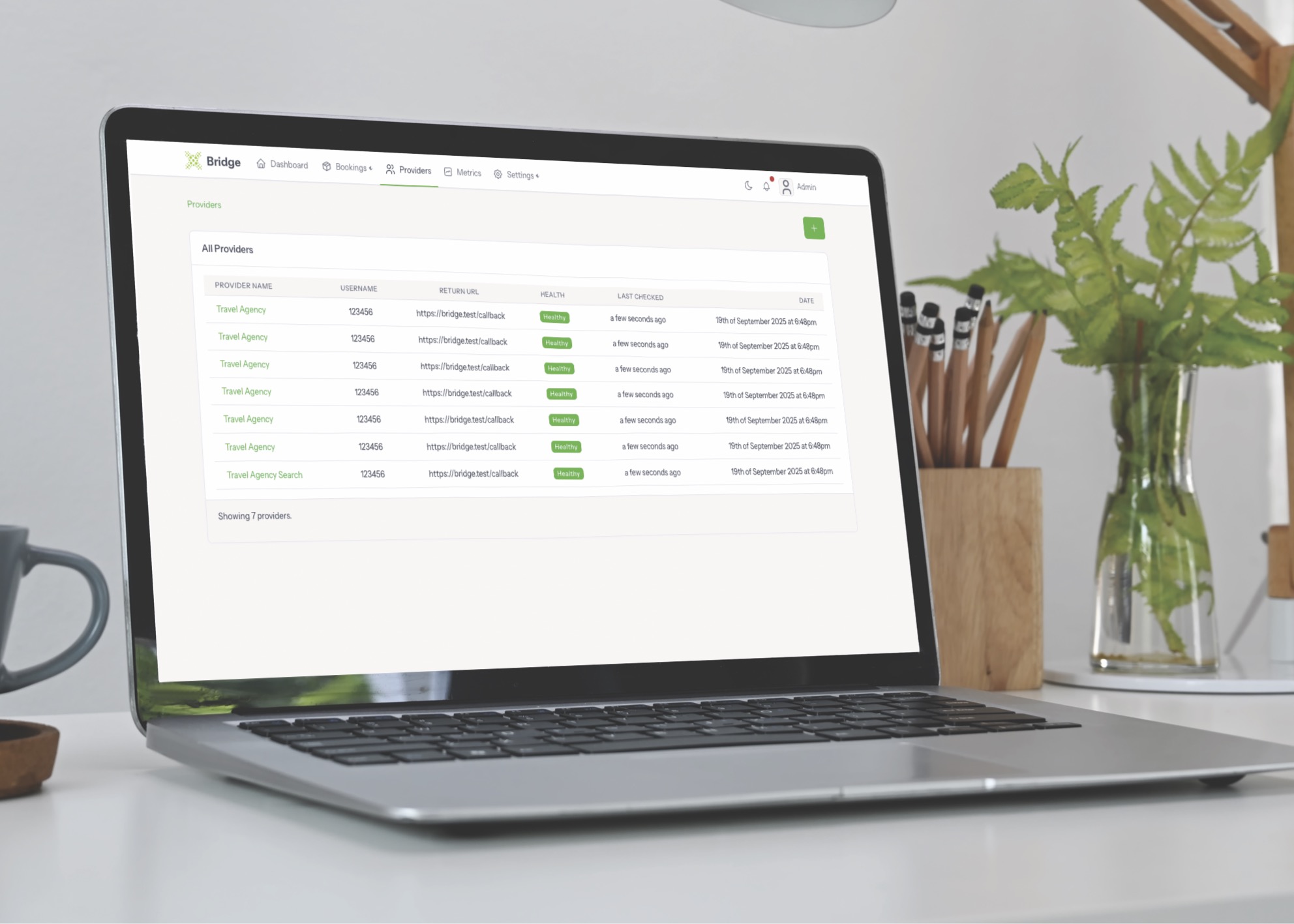 Bridge providers being displayed on a laptop