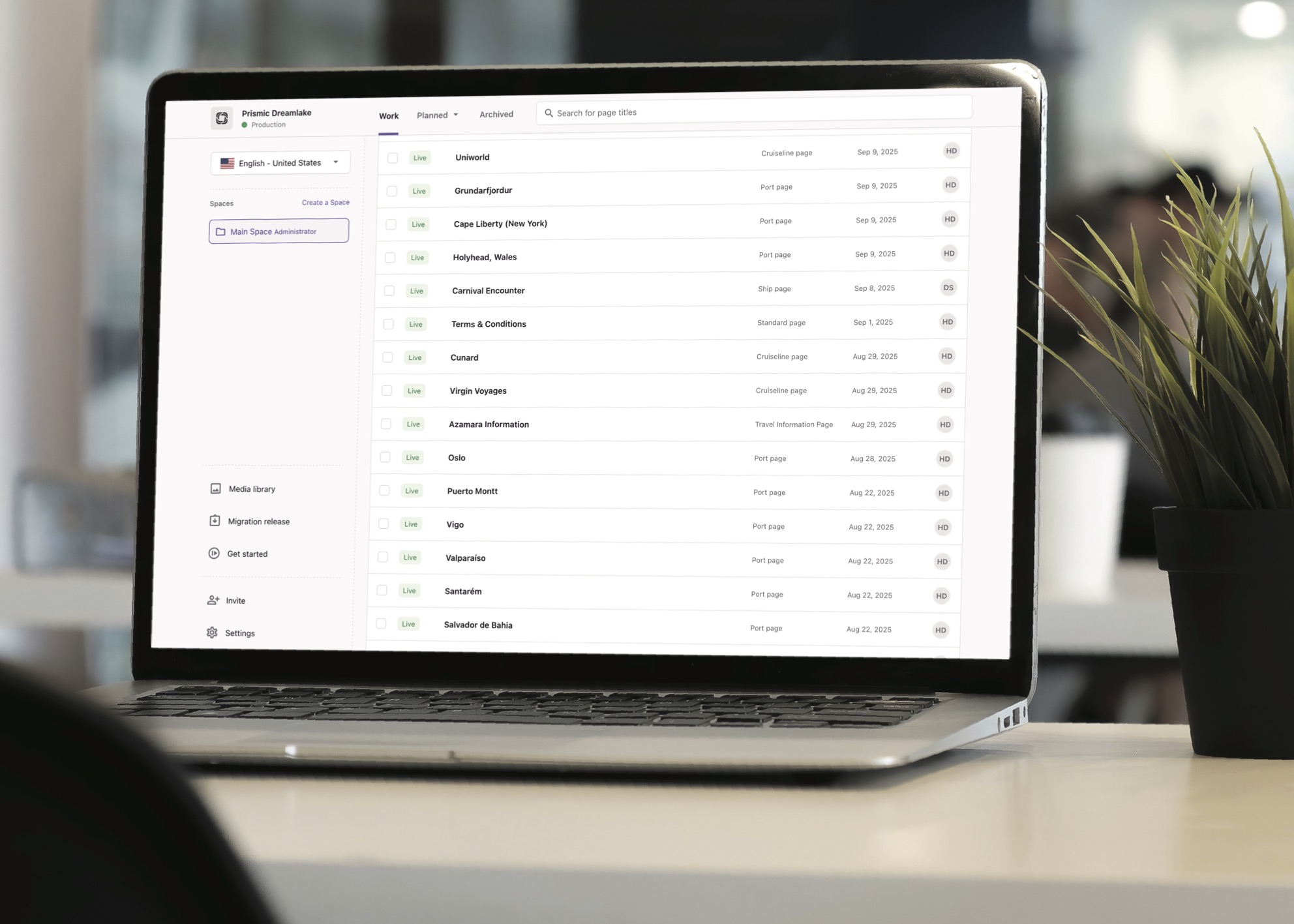 Content displayed on a laptop