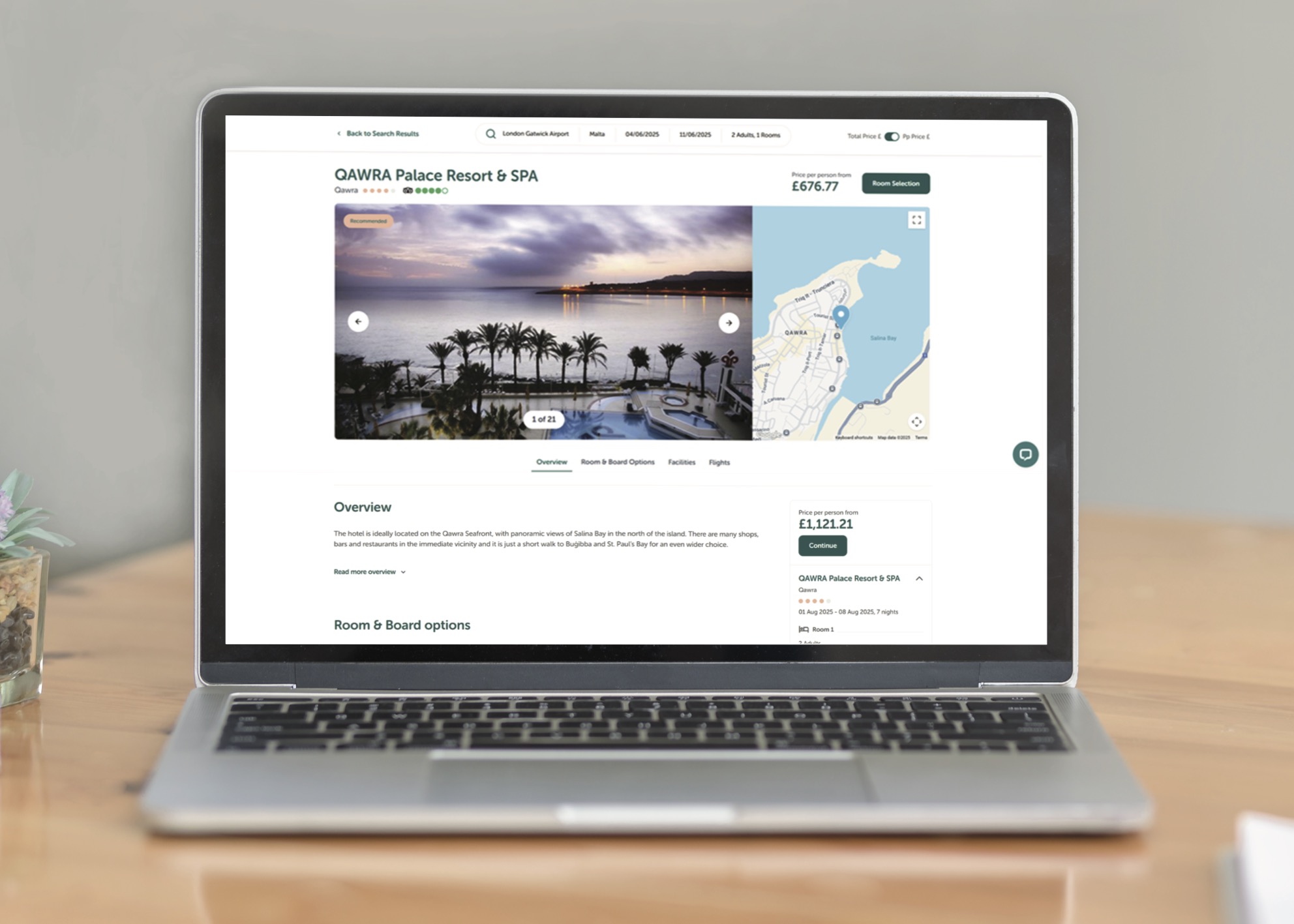 Content displayed on a laptop